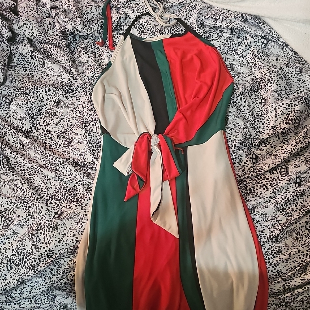 Hot Miami Styles Multicolor Backless Dress